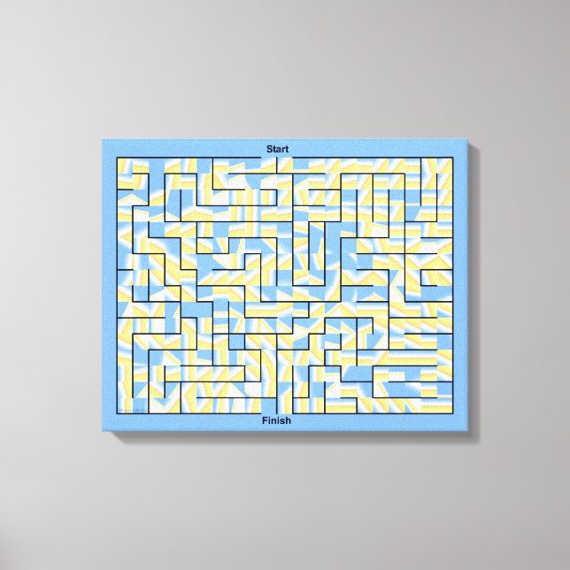 Toile Labyrinthe bleu et jaune Puzzle (Recto)