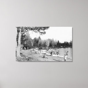 Toile Lac Diamond, Oregon Beach Swimmers Photographie