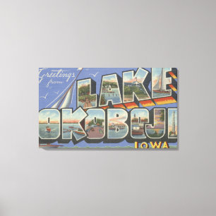 Toile Lac Okoboji, Iowa - grandes scènes de lettre