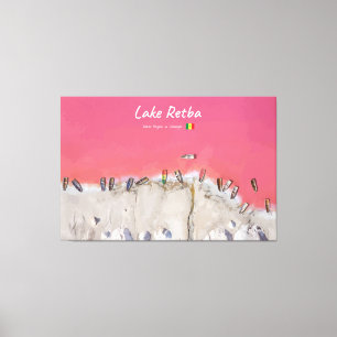 Toile Lac Retba, Sénégal - Bateaux du lac rose