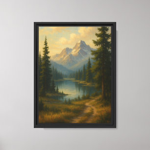 Toile Lac Serene Mountain, Sunrise Canvas Wall Art