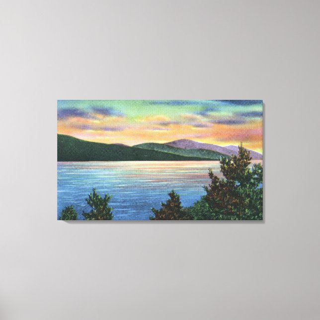 Toile Lac Sunrise Vue sur Buck Mountain (Recto)