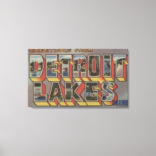 Toile Lacs de Détroit, Minnesota - Scènes à grandes lett (Recto)
