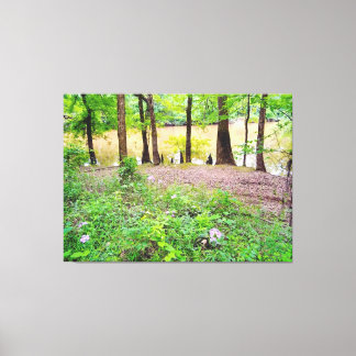 Toile Lacs tranquilles avec fleurs sauvages