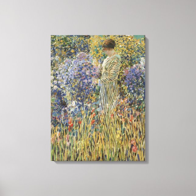 Toile Lady in a Garden par Frederick Frieseke, Art (Recto)