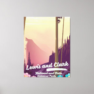 Toile L'affiche du parc national Lewis et Clark