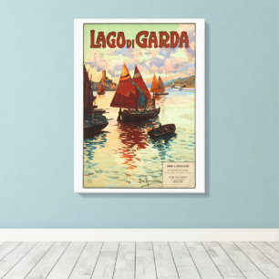 Toile Lago di Garda, Lac de Garde, Italie Voyage Vintage