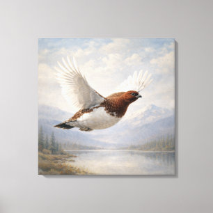 Toile Lagopède des saules sauvage en vol