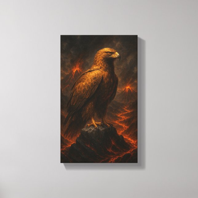 Toile L'Aigle Né du Feu : S'élever à travers le Chaos (Recto)
