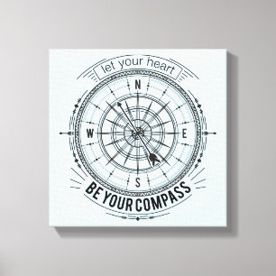 Toile Laissez votre coeur être votre boussole