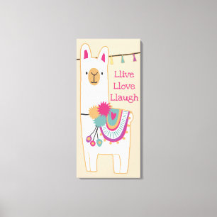 Toile Lama mignonne avec couleur arrière - plan personna