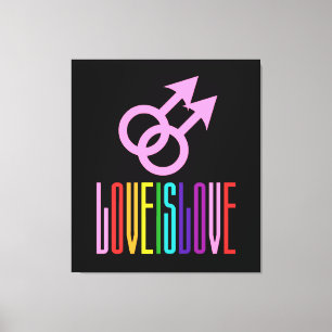 Toile L'amour est amour relation gay LGBT Couleurs arc-e