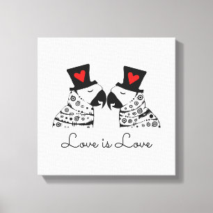 Toile L'amour est l'amour Perroquets gays