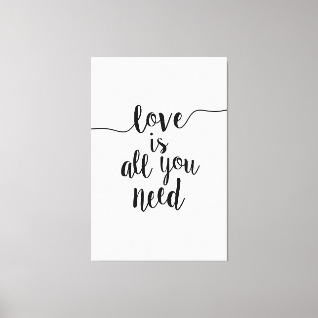 Toile L'Amour Est Tout Ce Dont Vous Avez Besoin À Grande (Recto)