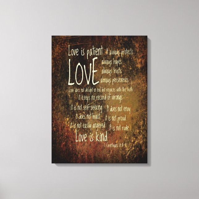 Toile L'Amour Est Un Mélange De Patients (Recto)