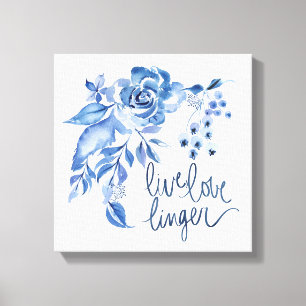 Toile L'amour vivant s'attardent rose de bleu de