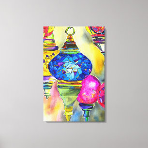 Toile Lampes turques mosaïque aquarelle art
