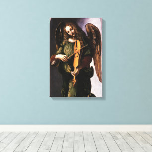 Toile L'ange en vert avec une vielle de Léonard de Vinci