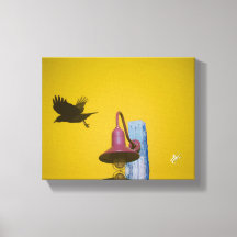 Langley Crow Light Post Yellow Pink Art