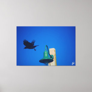 Toile Langley Crow sur le poteau lumineux Série #3