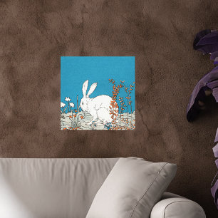 Toile Lapin Blanc Élégant Vintage