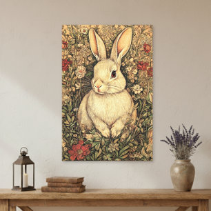 Toile Lapin Brun de Style Cottage Vintage William Morris