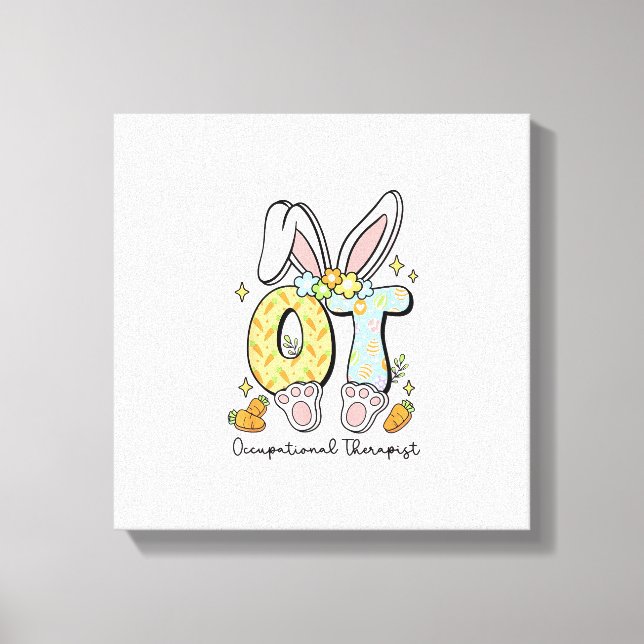 Toile Lapin de Pâques en ergothérapie OT OTA Printemps O (Recto)