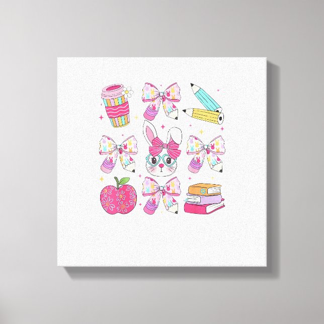 Toile Lapin Drôle Coquette Nœud Papillon Professeur de L (Recto)