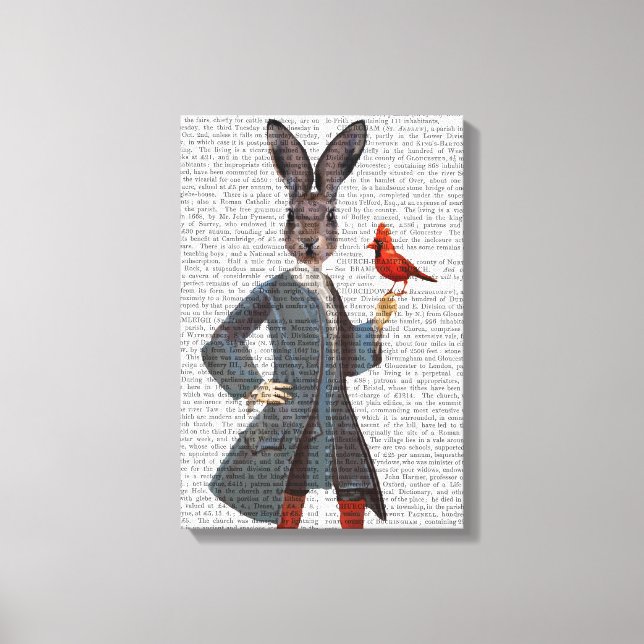 Toile Lapin Et Oiseau (Recto)