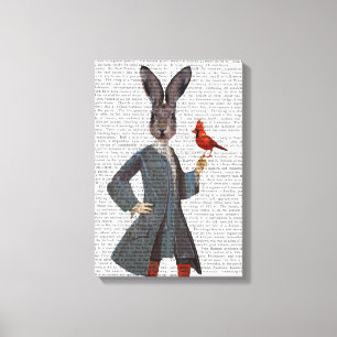 Toile Lapin et oiseau