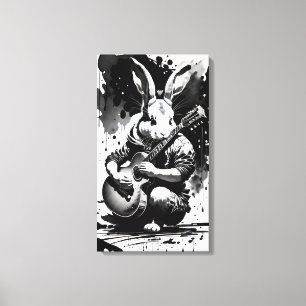 Toile lapin guitare