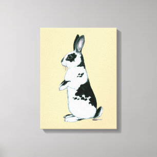 Toile Lapin : Noir et Blanc