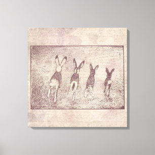 Toile Lapins Vintages Bunny Art & Flore Script