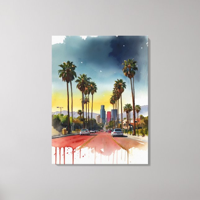 Toile L'aquarelle de Los Angeles (Recto)