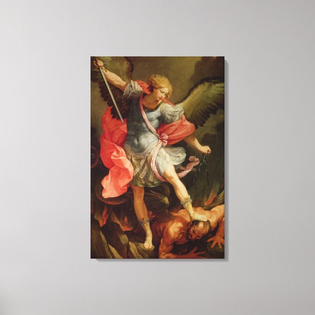 Toile L'archange Michael vaincre Satan (Recto)