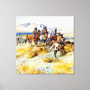 Toile « L'Arrivée de l'Homme Blanc » par Charles M Russe
