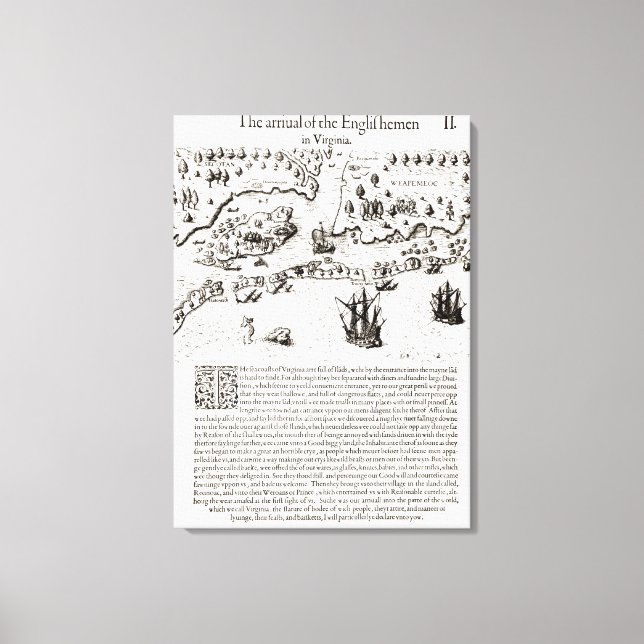Toile L'arrivée des Anglais en Virginie (Recto)