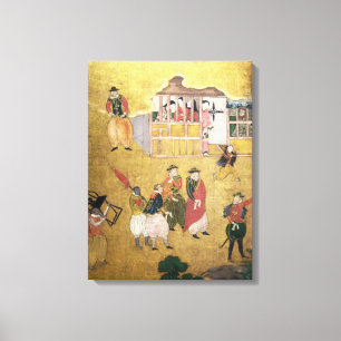 Toile L'arrivée du Portugais au Japon