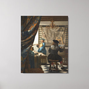 Toile L'art de la peinture par Johannes Vermeer