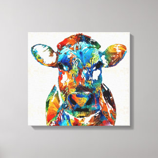 Toile L'art de la vache colorée