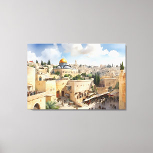 Toile L'art de l'aquarelle Jérusalem Israël