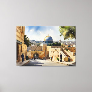 Toile L'art de l'aquarelle Jérusalem Israël