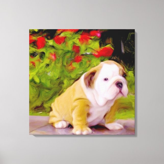 Toile L'art du chiot de Bulldog (Recto)