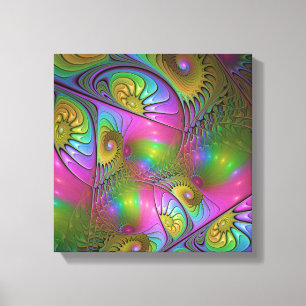 Toile L'art fractal abstrait trippy lumineux coloré