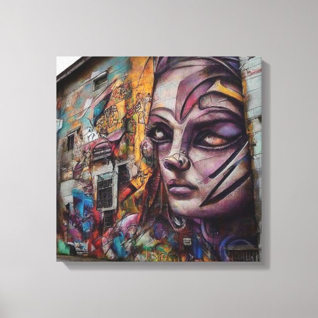 Toile L'art urbain sur l'abandon du bâtiment (Recto)