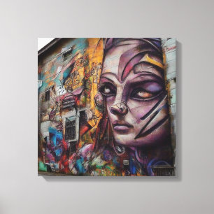 Toile L'art urbain sur l'abandon du bâtiment