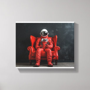 Toile L'astronaute rouge