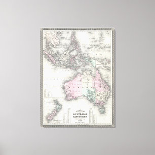 Toile L'Australie vintage et la carte du sud-est de