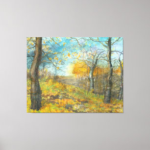 Toile L'automne d'or dans une chênaie
