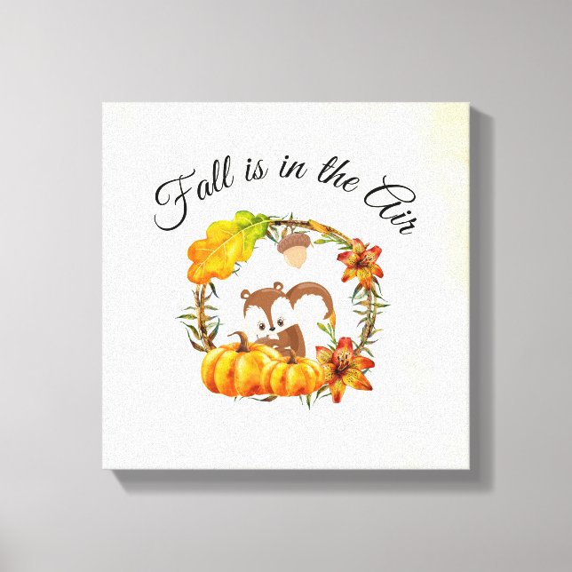 Toile L'automne est dans la typographie aérienne avec éc (Recto)